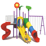 MYTS Garden Play Deck With 3 Swings & 3 Slides