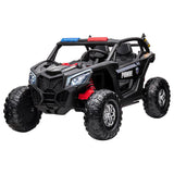 MYTS Kids 12V Police UTV Buggy Electric Rideon - Black