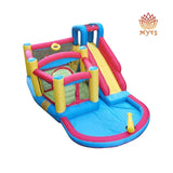 MYTS Kids Inflatable Bouncy Castle With Water Slide And Splash Pool - Carnival