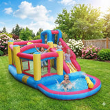 MYTS Kids Inflatable Bouncy Castle With Water Slide And Splash Pool - Carnival