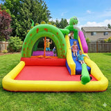 MYTS Kids Inflatable Bouncy Castle With Water Slide And Splash Pool - Dinosaur