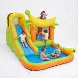 MYTS Kids Inflatable Bouncy Castle With Water Slide And Splash Pool - Jungle Monkey