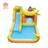 MYTS Kids Inflatable Bouncy Castle With Water Slide And Splash Pool - Jungle Monkey