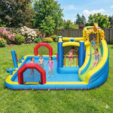 MYTS Kids Inflatable Water Slide And Bouncy Castle With Splash Pool - Giraffe