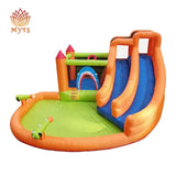 MYTS Kids Inflatable Water Slide And Bouncy Castle With Splash Pool - Shark