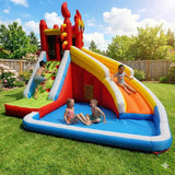 MYTS Kids Inflatable Water Slide And Climbing Wall With Splash Pool - Volcano
