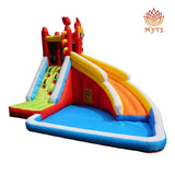 MYTS Kids Inflatable Water Slide And Climbing Wall With Splash Pool - Volcano