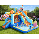 MYTS Kids Inflatable Water Slide And Splash Pool Play Center