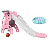 MYTS Kids Slide With Basket Ball Hoop & Ball Pool - Pink