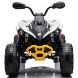 MYTS Licensed ATV 4 Wheeler Electric Quad Bike - White