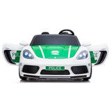 MYTS Licensed Electric Police 2 Seater Rideon Car - White - XXL