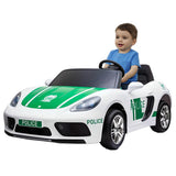 MYTS Licensed Electric Police 2 Seater Rideon Car - White - XXL