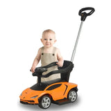 MYTS Licensed Lamborghini Kids Push Car With Handle - Orange