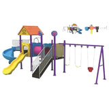MYTS Outdoor Playground With 3 Swings and Backyard Slide