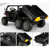 MYTS Power Pickup Adventure Ride On Truck With 6 Wheels - Black