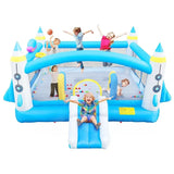 Megastar Big Jumpy Bounce House, Inflatable Slide Water Park, Outdoor Bouncy House With Blower - Blue