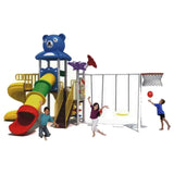 MYTS Tube Slide Teddy Top For Kids With Basketball Hoop
