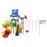 MYTS Tube Slide Teddy Top For Kids With Basketball Hoop
