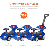 MYTS Canopy 3-In-1 Ride On Push Car - Blue