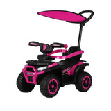 MYTS Girl's 4-In-1 Ride-On Push Car With Canopy And Safety Handle - Pink