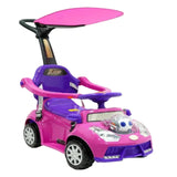 MYTS Girl's Push Car Stroller With Canopy And Safety Guard - Pink