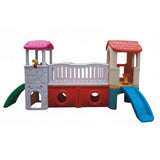 MYTS Kids Outdoor Playhouse With Slide And Activity Center