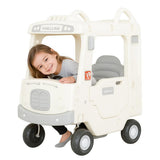 MYTS Tayo Ride-On School Bus With Open Rooftop - Vanilla