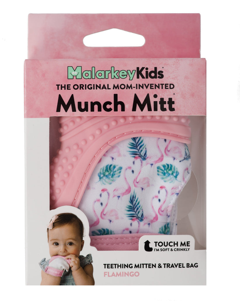 Malarkey Kids Munch Mitt Teething Mitten - Flamingo - Laadlee