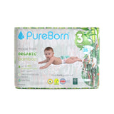 PureBorn Organic Bamboo Ultra Soft (5.5 - 8 kg) Nappies Size 3 Tropic Print - 112 Pcs