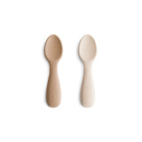 Mushie Toddler Starter Spoons - Silicone 2-Pack - Natural / Shifting Sand