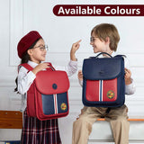 Nohoo Preppy Spine Protection School Backpack For 0 - 5 Grade Primary Students - Red