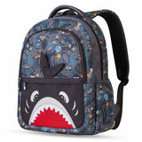 Nohoo Kids Shark 16Inch School Bag with Handbag Combo Set - Grey