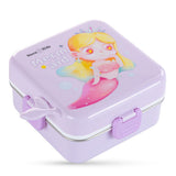 Nova Kids Mermaid Stainless Steel 3 Compartment Bento Lunch Box Set - Purple