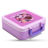 Nova Kids Astronaut 3 Compartment Bento Lunch Box ith Spoon, Fork And Stainless Steel Gravy Box - Purple