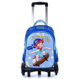 Nova Kids 3D Skater School Bag with Trolley 16.5Inch - Blue