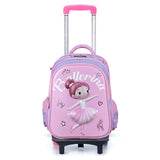 Nova Kids 3D Ballerina School Bag With Trolley 16.5Inch - Pink