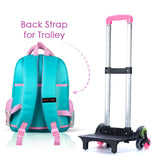 Nova Kids 3D Daisy School Bag With Trolley 16.5Inch - Green