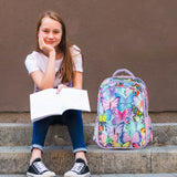 Nova Kids Butterfly School Bag With Trolley 17.5Inch - Purple