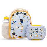 Nova Kids Astronauts Lunch Bag With Lunch Box And Water Bottle - Yellow