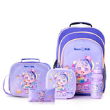 Nova Kids Birthday 16Inch School Bag With Lunch Bag, Pencil Pouch, Lunch Box And Water Bottle - Purple