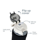 Nova Kids Water Bottle With Straw 550ml - Black