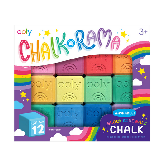 Ooly Chalk-O-Rama Block Sidewalk Chalk - Pack of 12