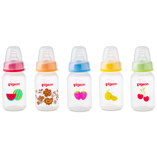 Pigeon Decorated Fruits Plastic Bottle 120ml - Assorted