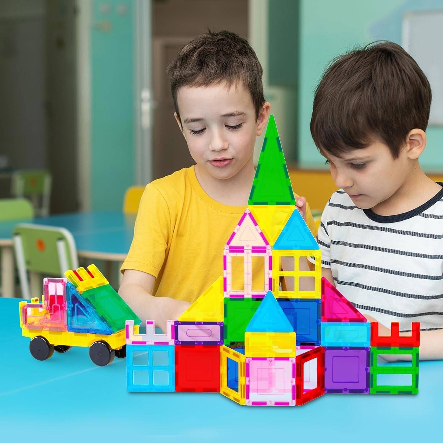 trapezsteine spielzeug Picasso Magnetic Tiles Car Base with Carry Bag - 101pieces Online in