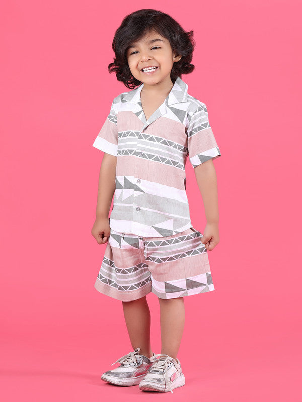 Polka Tots Half Sleeves Baby Co-ord Set - Brown - Laadlee