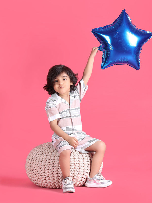 Polka Tots Half Sleeves Baby Co-ord Set - Brown - Laadlee