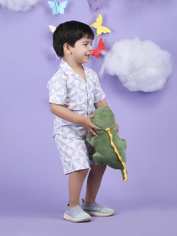 Polka Tots Half Sleeves Baby Co-ord Set - Purple - Laadlee