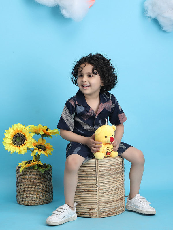 Polka Tots Half Sleeves Baby Co-ord Set - Navy - Laadlee