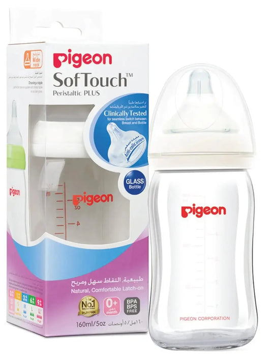 Pigeon Softouch Wide Neck Glass Bottle - 160ml