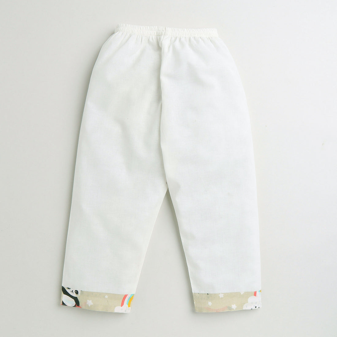 Polka Tots Full Sleeves Baby Night Wear Rainbow Kurta Pyjama - Cream - Laadlee